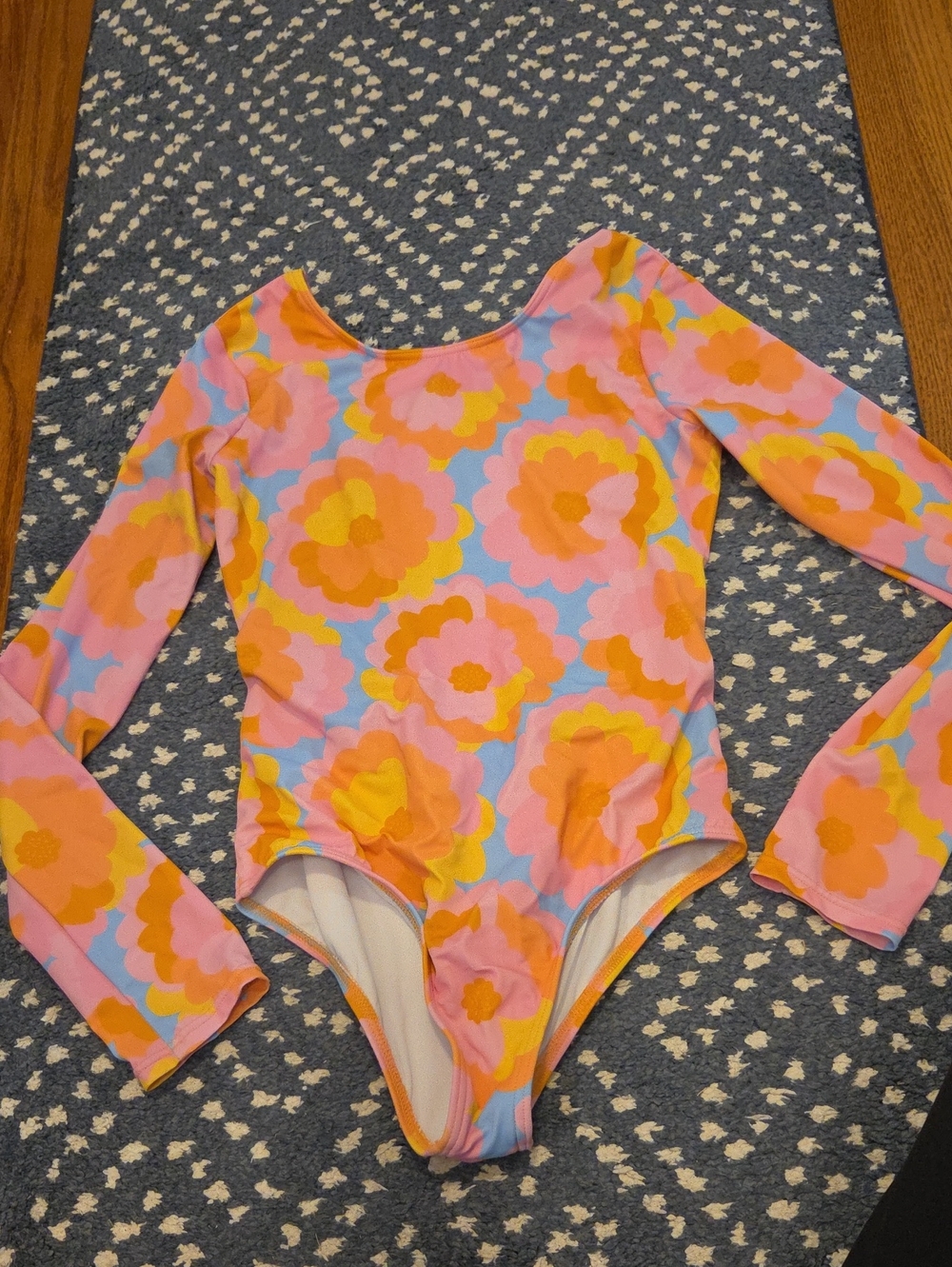 Billabong Pink Floral Long-Sleeve Kids One-Piece Swimsuit